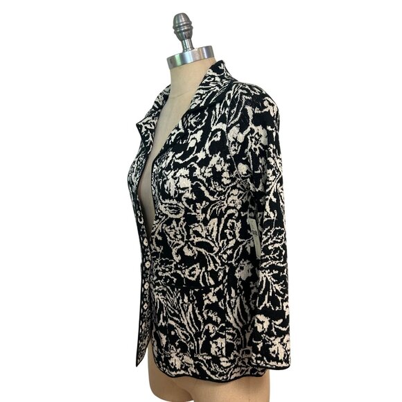 Anthropologie Ett:Twa Sweater Cardigan Blazer Reversible Floral XS NWT - Picture 3 of 6